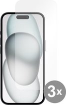 Cazy Beschermglas bundel geschikt voor Apple iPhone 15 Screenprotector - Gehard glas - Transparant - 3 Pack