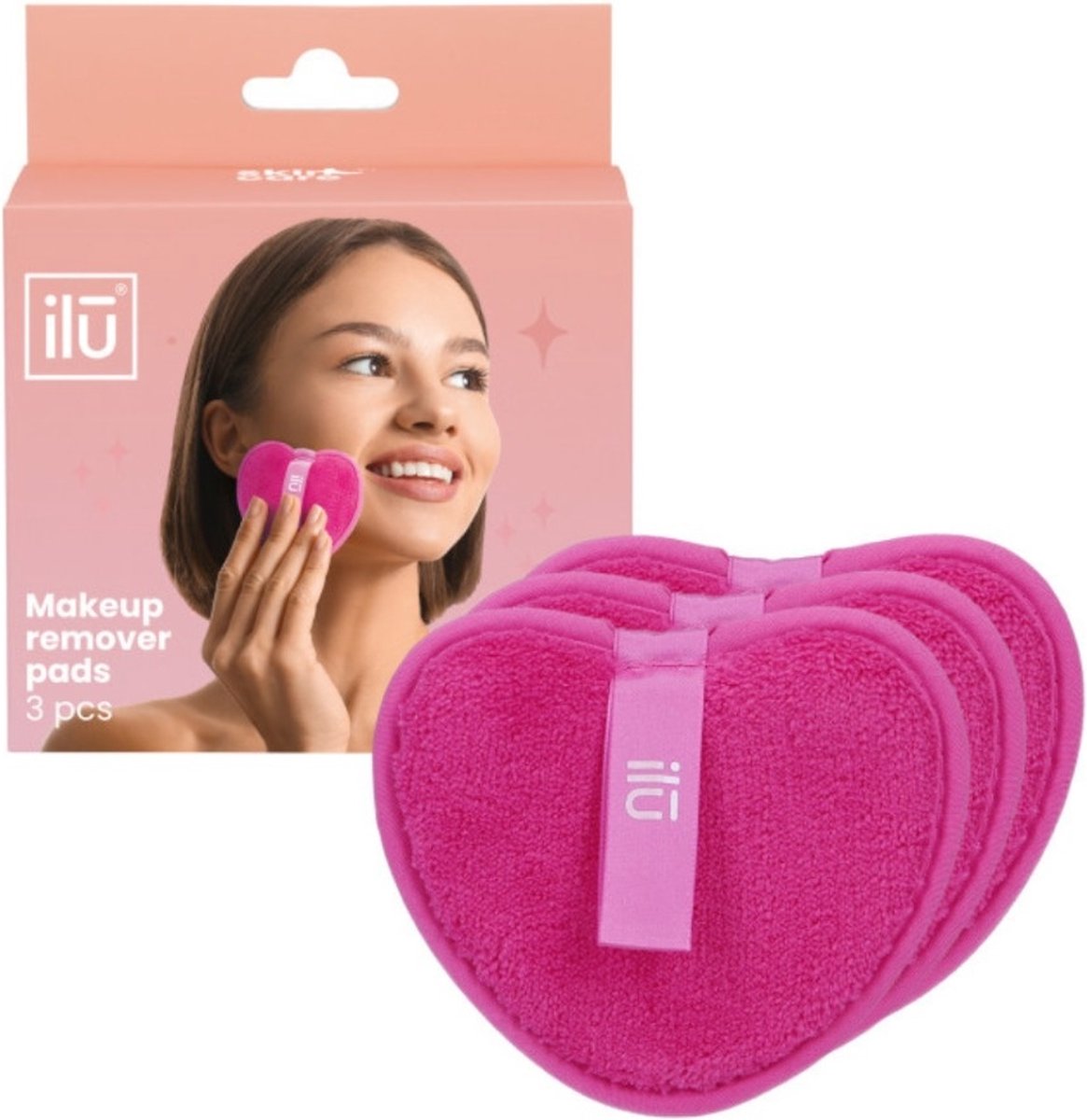 IlŪ MAKEUP REMOVER DISCS pink heart 3 u