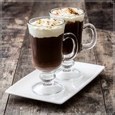 OTIX Latte Macchiato - Irish Coffee - Glazen - 280 ml - 4 Stuks - met Oor - Cappuchino Glazen