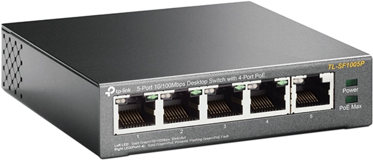 TP-Link TL-SF1005P - Netwerk Switch- Unmanaged -PoE Switch - 5 poorten