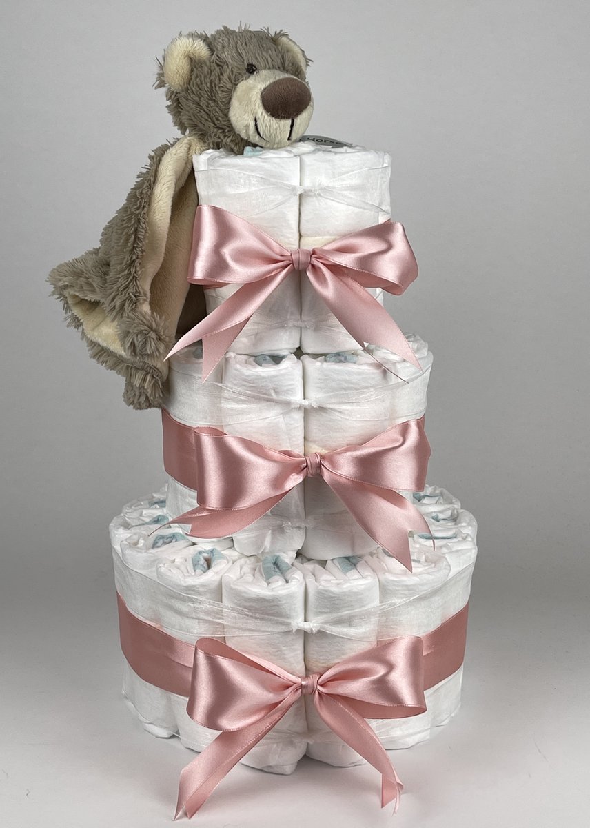 Goedkoopste Chouette-Chouette | Luiertaart Meisje | Kraamcadeau | Geboorte Meisje | Babyshower | Tuttle Beer Bella donker Poeder Roze