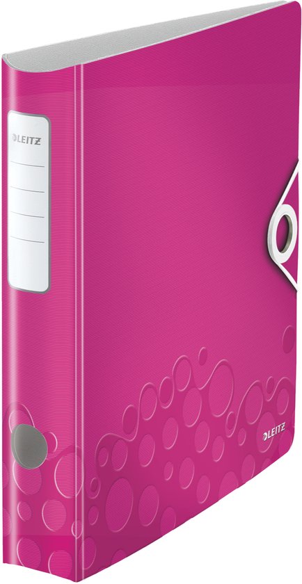 Leitz Qualitäts-Ordner 180°, 10er Pack, A4, klimaneutral, 100 % recycelter Karton, 8 cm Rückenbreite, Wolkenmarmor-Papier, Roter Rücken, 10801025