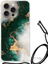 Anti-Shock Hoesje Geschikt voor iPhone 15 Pro Max Marmer Groen