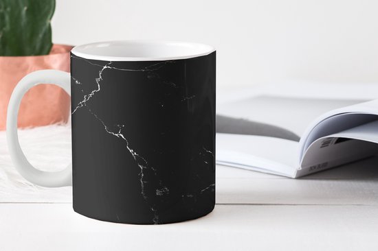 Mug - Mug à café - Marbre - Zwart - Wit - Texture - Aspect marbre - Mugs - 350 ML - Tasse - Tasses à café - Tasse à thé - Décoration Sinterklaas - Cadeaux pour enfants - Chaussures cadeaux Sinterklaas