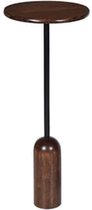 Bijzettafel - Strakke en elegante walnoot tafel, glad hout - Ronde tafel - hout - by Mooss - hoog 70cm