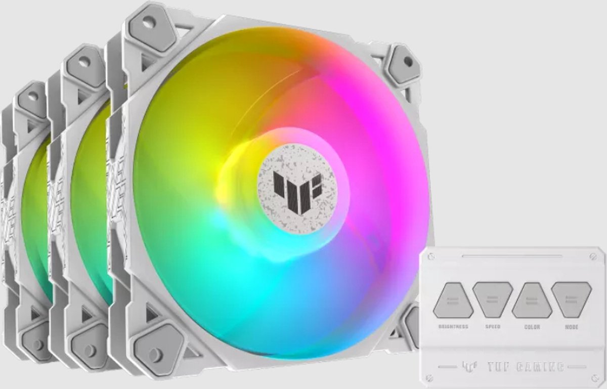 ASUS TUF GAMING TF120 ARGB WHITE EDITION 3IN1 Computer behuizing Luchtkoeler 12 cm Wit 3 stuk(s)