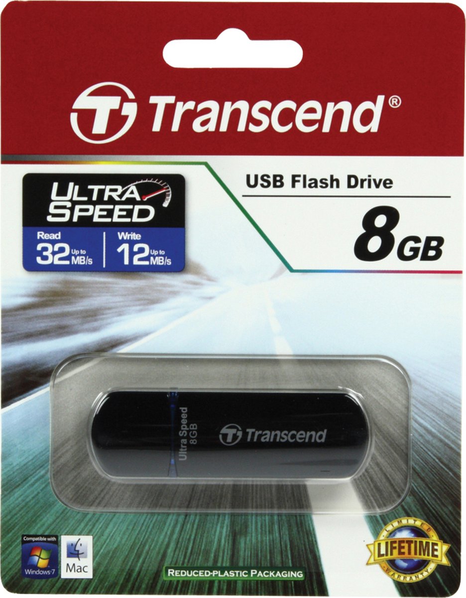 Transcend JetFlash® 600 USB-stick 8 GB USB 2.0 Blauw TS8GJF600