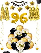 96 jaar verjaardag feest pakket Versiering Ballonnen voor feest 96 jaar. Ballonnen slingers sterren opblaasbare cijfers 96