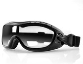 Bobster Night Hawk - Zwarte Motorbril - Motorbril Heren - Sportbrillen Heren - Glaskleur Helder