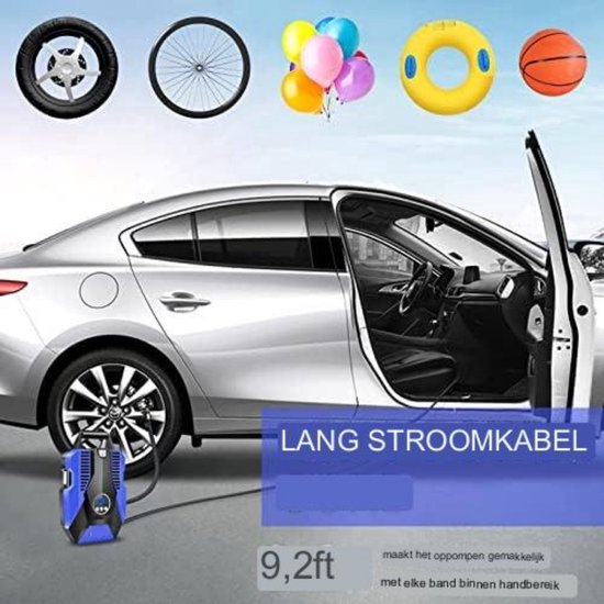 Wiltec bandenpomp booster 32,5 liter, airbooster perslucht pomp voor autobanden met 6-8 bar werkdruk, luchtpomp bazooka voor diverse banden, luchtpomp max. 10 bar voor vrachtwagens en auto's