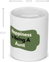 Akyol - happiness is being a aunt Spaarpot - Tante - de liefste tante - verjaardag - cadeautje voor tante - tante artikelen - kado - geschenk - 350 ML inhoud