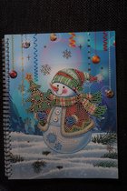 Diamond painting notitieboek A4 - Sneeuwpop