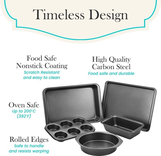 Salter Bakes Stackable 7 Piece Bakeware Set - Non-Stick