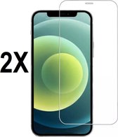 Screenz® - Screenprotector geschikt voor iPhone 12 Mini- Tempered glass Screen protector geschikt voor iPhone 12 Mini - Beschermglas - met dichte notch- 2 stuks