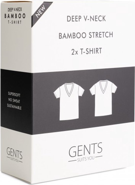 Gents - T-shirts 2 pack bamboe V-hals - Maat 3XL