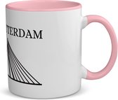 Akyol - rotterdam koffiemok - theemok - roze - Rotterdam - toeristen rotterdammers - cadeautje - kado - erasmusbrug - zuid holland - 350 ML inhoud