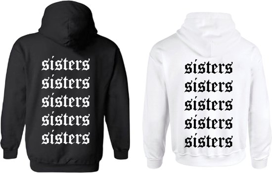 Hoodie set dames Zussen Sisters Leuk cadeau verjaardag Kerst cadeau Maat S bol