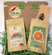 Brievenbus cadeau pakket Gezonde Limonade - ECO verpakking - 2 smaken naar keuze - 100% biologisch - suikervrij - duurzaam - verjaardag - succes - bedankt - Kerst - gezond Kerstpakket - Sint - Sinterklaas