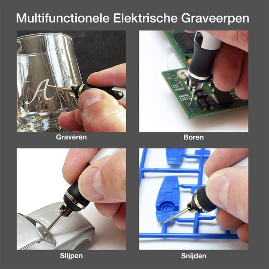 DriSubt Graveerpen, elektrisch, graveergereedschapsset, met sjablonen, voor glas, hout, metaal, steen, kunststof, keramiek, sieraden