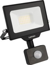 Ledvion LED Breedstraler met bewegingssensor, 20 Watt Osram LED Breedstraler, 4000K, 2200 lumen, IP44, Incl. Snelaansluiting & 2 jaar garantie