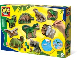 foto van SES Creative - Gieten en schilderen - Dinowereld - sneldrogend - met vormpjes, gips, verf, penseel, spatel en sponsje - knutselen jongens - Dinosaurus Speelgoed