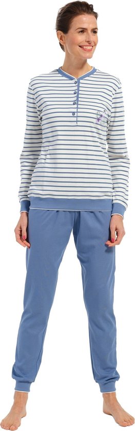 Foto: Pastunette dames pyjama classic flower 44 blauw