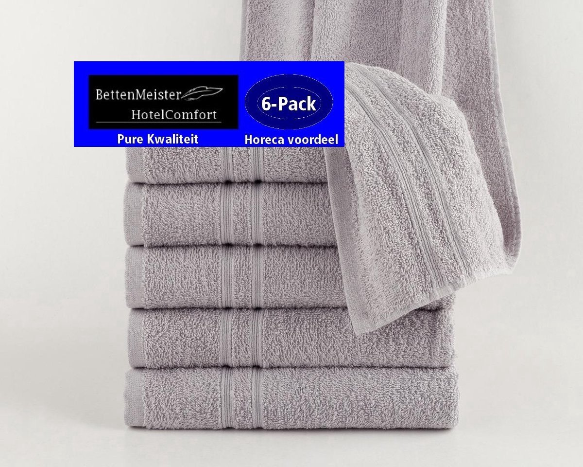 6 Pack Handdoeken - set van (6 stuks) FeelGood due Fancy grijs - 50x100cm 100% Katoen badstof