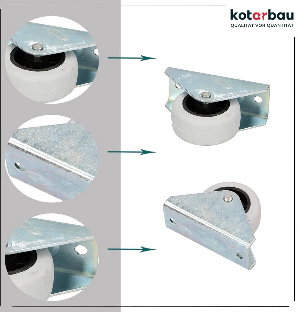 4 stuks transportwielen Ø 40 mm rubber stalen frame meubelwielen alle vloeren zwenkwielen kratten vaste vaste vaste schuifwielen gereedschapsrollen bokwielen