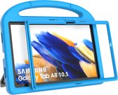 Tablet Beschermhoes geschikt voor Samsung Galaxy Tab A8 10.5 X200/X205 (2021) | Volledig bescherming | Kindvriendelijk Cover | Hoes voor Kinderen met Standaard | Kinderhoes met handvat - Blauw