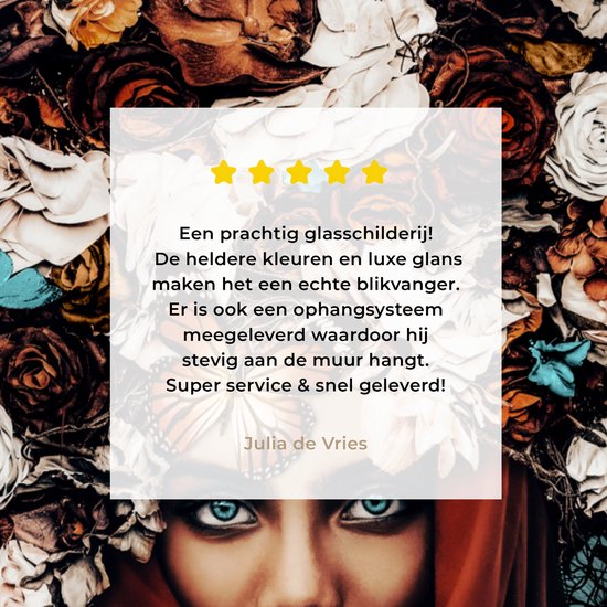 Peinture sur Verre - Fleurs - Papillon - Femmes - Foulard - 30x40 cm - Peintures sur Verre Peintures - Photo sur Glas