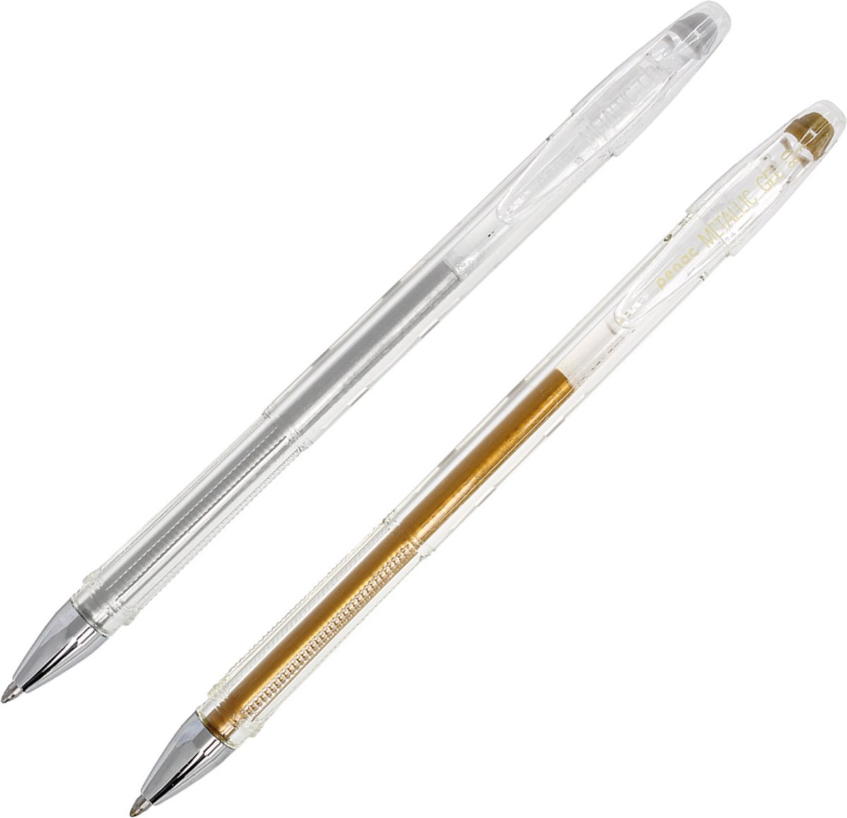 Penac Gel-ink balpen - FX-3 - 0.8mm - metallic - 1x goud - 1x zilver