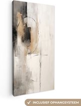 Canvas Schilderij Kunst - Abstract - Grijs - Industrieel - 40x80 cm - Wanddecoratie