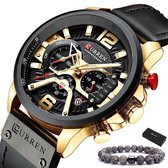 Curren - Horloge Heren - Cadeau voor Man - Horloges voor Mannen - 48 mm - Zwart Goud