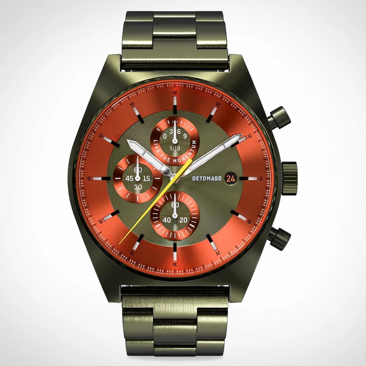 Detomaso D10 Chronograph Olive Orange D10-19-40