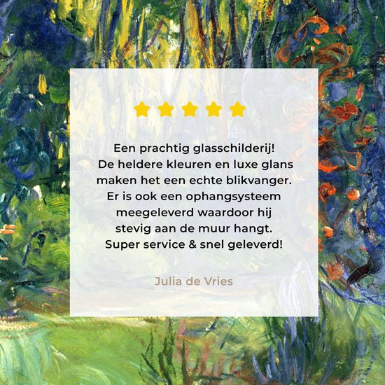 MuchoWow® Peinture sur verre - L'étang aux nénuphars - Peinture de Claude Monet - 60x80 cm - Peintures sur verre acrylique - Photo sur Glas