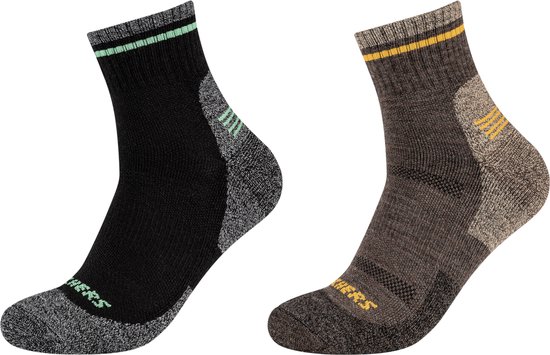 Skechers 2PPK Men Trail Wool Quarter Socks SK42052-8997, Mannen, Grijs, Sokken, maat: 43-46