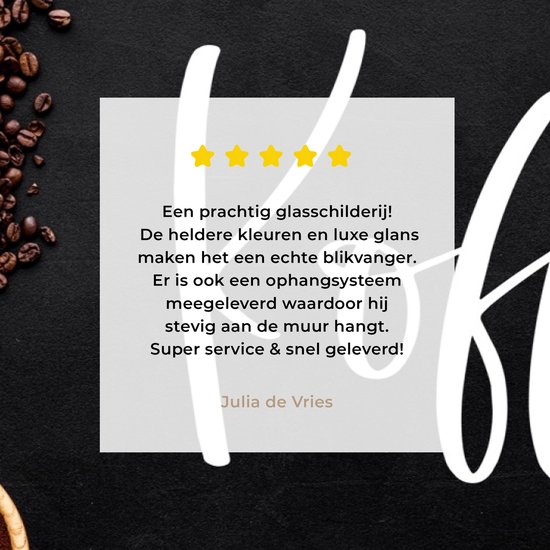 MuchoWow® Peinture sur verre 90x60 cm - Peinture sur verre acrylique - Dictons - Café - Citations - Photo sur verre - Peintures