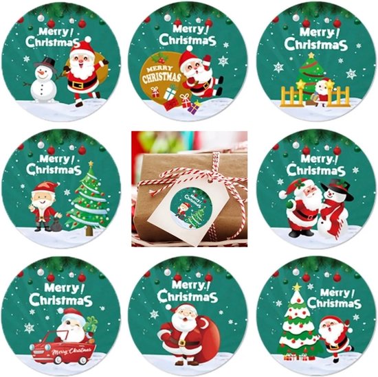 Merry Christmas Stickers Rond 250 Stuks