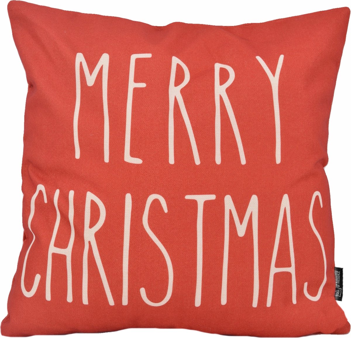 Gek op Kussens! Red 'Kerst' Christmas Kussenhoes | Katoen / Linnen | 45 x 45 cm Rood/Beige