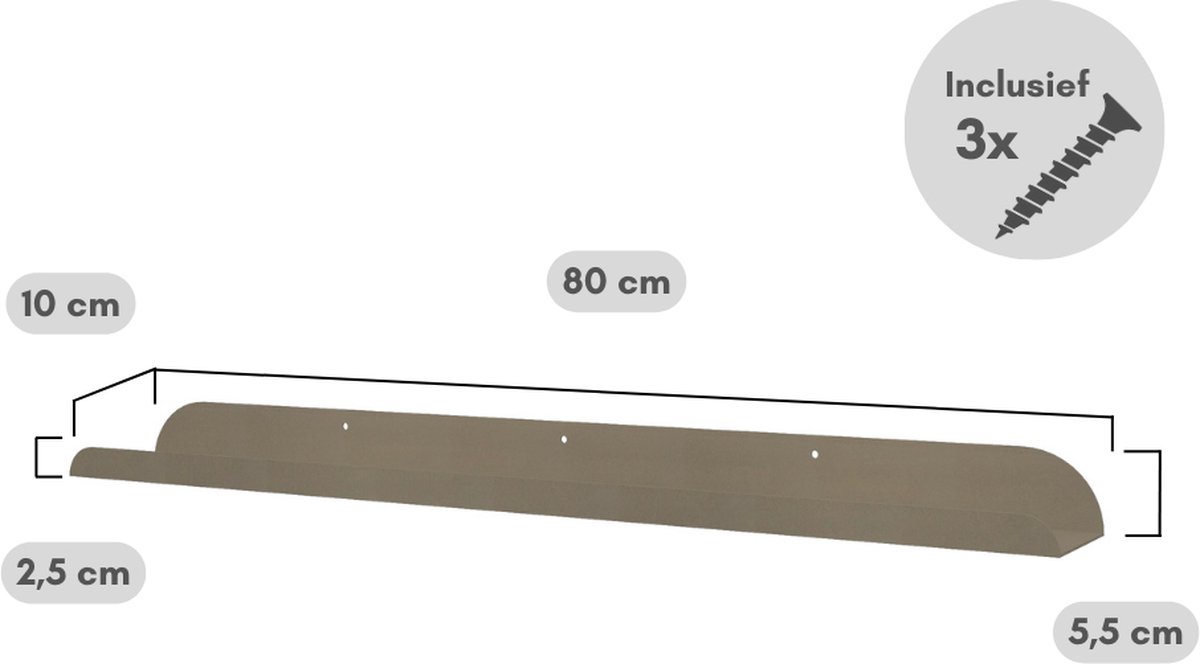 DURALINE Fotoplank 80 cm zwart kopen