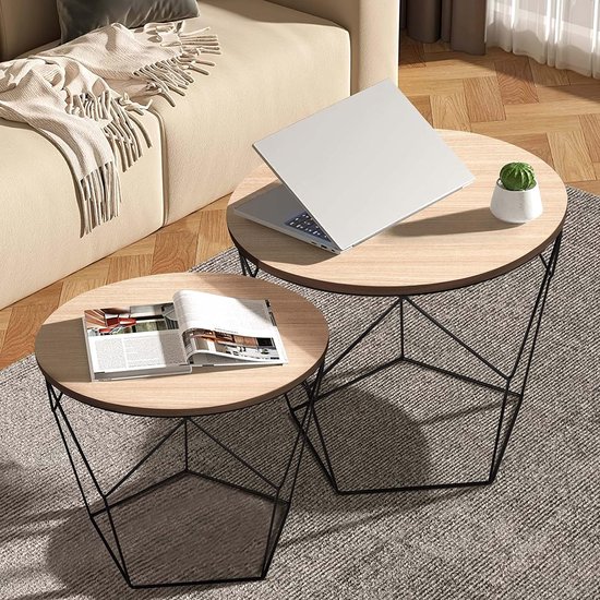 Moderne salontafel MARVELOUS 90cm taupe marmeren keramiek gemaakt in ItalieÌˆ - 42141