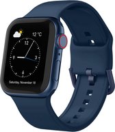 Siliconen bandje - geschikt voor Apple Watch series 1/2/3/4/5/6/7/8/9/SE/SE 2/Ultra/Ultra 2 met case size 42 mm / 44 mm / 45 mm / 49 mm - Navy