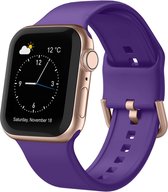 Siliconen bandje - geschikt voor Apple Watch series 1/2/3/4/5/6/7/8/9/SE/SE 2/ Ultra/ Ultra 2 met case size 42 mm / 44 mm / 45 mm / 49 mm - Violet