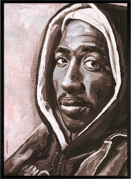 2Pac print 51x71 cm *ingelijst & gesigneerd