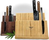 Messenblok, magnetisch, bamboe, 2-in-1 messenblok, zonder mes en houder, keuken, magnetisch, magnetisch messenblok, keukenorganizer, messenblok, niet uitgerust