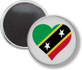 Button Met Magneet - Hart Vlag Saint Kitts - NIET VOOR KLEDING