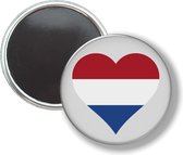 Button Met Magneet - Hart Vlag Nederland - NIET VOOR KLEDING