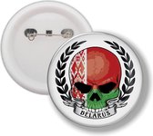 Button Met Speld - Schedel Vlag Wit - Rusland