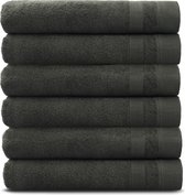 PandaHome - Badhanddoeken Set - 6 delig - 6 Badhanddoeken 70x140 cm - 100% Katoen - Antraciet - Sauna Handdoek