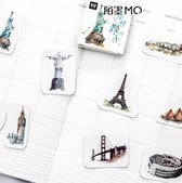 Bekende Monumenten Stickers - Reizen - Travel - Set van 45 - Planner Agenda Stickers - Scrapbookdecoraties - Bujo Stickers - Geschikt voor Volwassenen en Kinderen